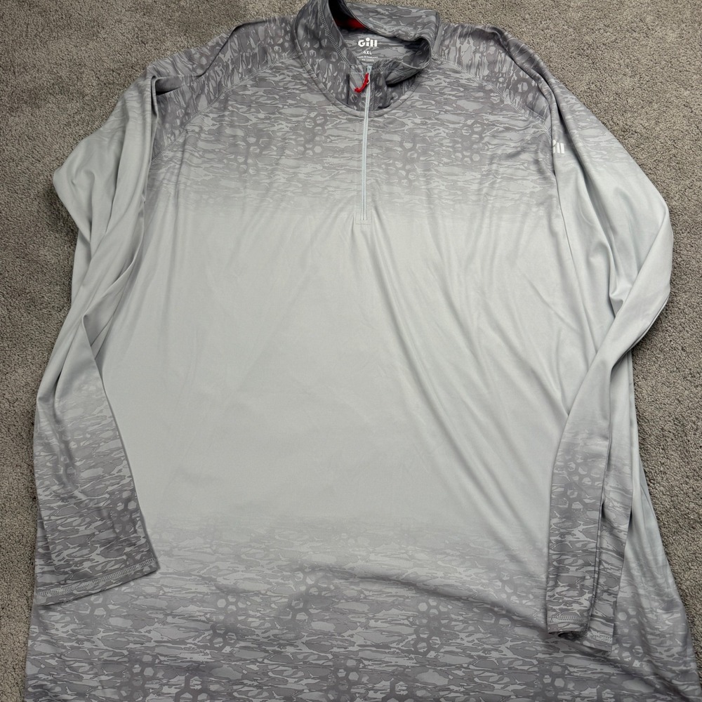 Gill Men's 4XL Long Sleeve Quarter Zip Pullover Lightweight Gray